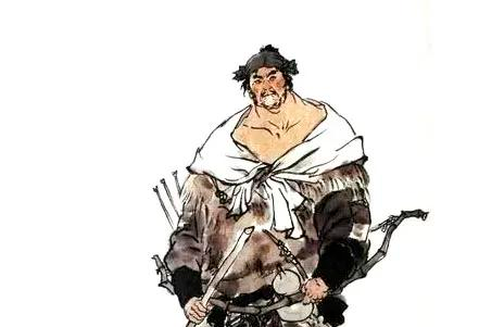 石秀回头看时，见李逵落入水中，双手举着斧子，只顾挣扎