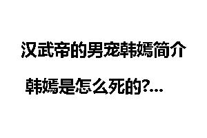 汉武帝的男宠韩嫣简介 韩嫣是怎么死的?