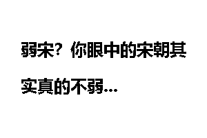 弱宋？你眼中的宋朝其实真的不弱
