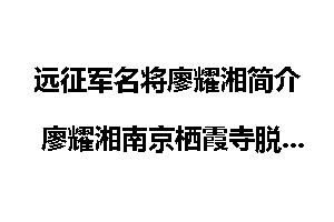 远征军名将廖耀湘简介 廖耀湘南京栖霞寺脱险始末