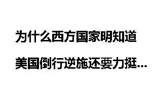 为什么西方国家明知道美国倒行逆施还要力挺美国？