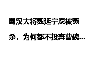 蜀汉大将魏延宁愿被冤杀，为何都不投奔曹魏呢？
