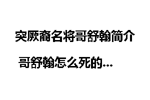 突厥裔名将哥舒翰简介 哥舒翰怎么死的
