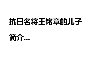 抗日名将王铭章的儿子简介