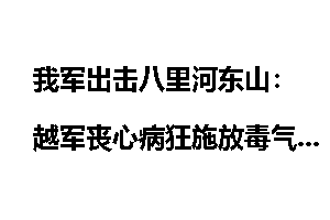 我军出击八里河东山：越军丧心病狂施放毒气报复_河东山