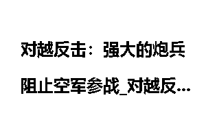 对越反击：强大的炮兵阻止空军参战_对越反击
