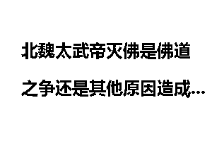 北魏太武帝灭佛是佛道之争还是其他原因造成的？