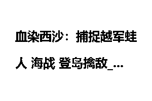 血染西沙：捕捉越军蛙人 海战 登岛擒敌_西沙
