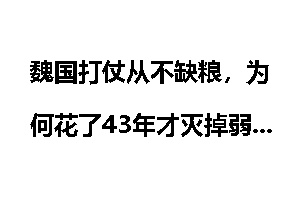 魏国打仗从不缺粮，为何花了43年才灭掉弱小的蜀汉？