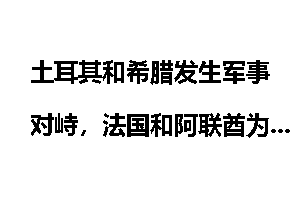土耳其和希腊发生军事对峙，法国和阿联酋为何要支持希腊呢？