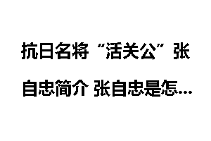 抗日名将“活关公”张自忠简介 张自忠是怎么死的